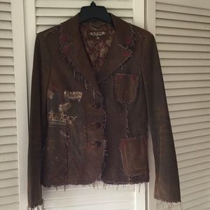 RAW7 Distressed Brown Leather Jacket Size M